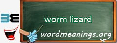 WordMeaning blackboard for worm lizard